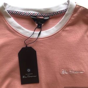 Ben Sherman Short Sleeve Crewneck Salmon Pink T-Shirt Logo Detail XL